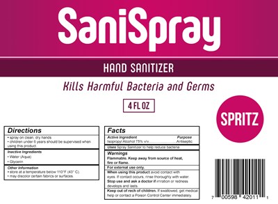 120 mL Label (Sanispray 4 Floz)